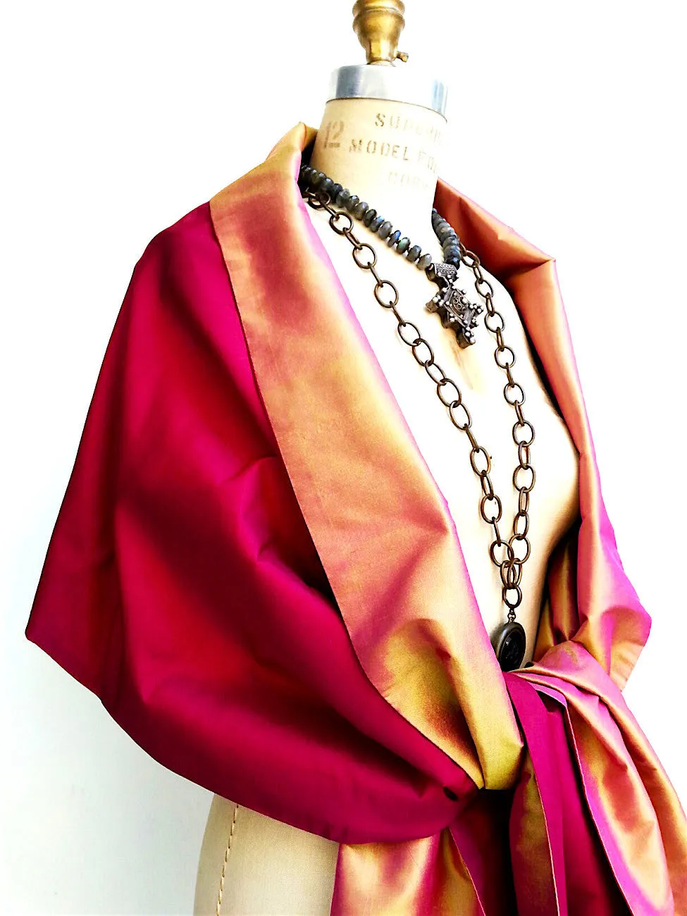Double Sided Evening Shawl Garnet Combinations