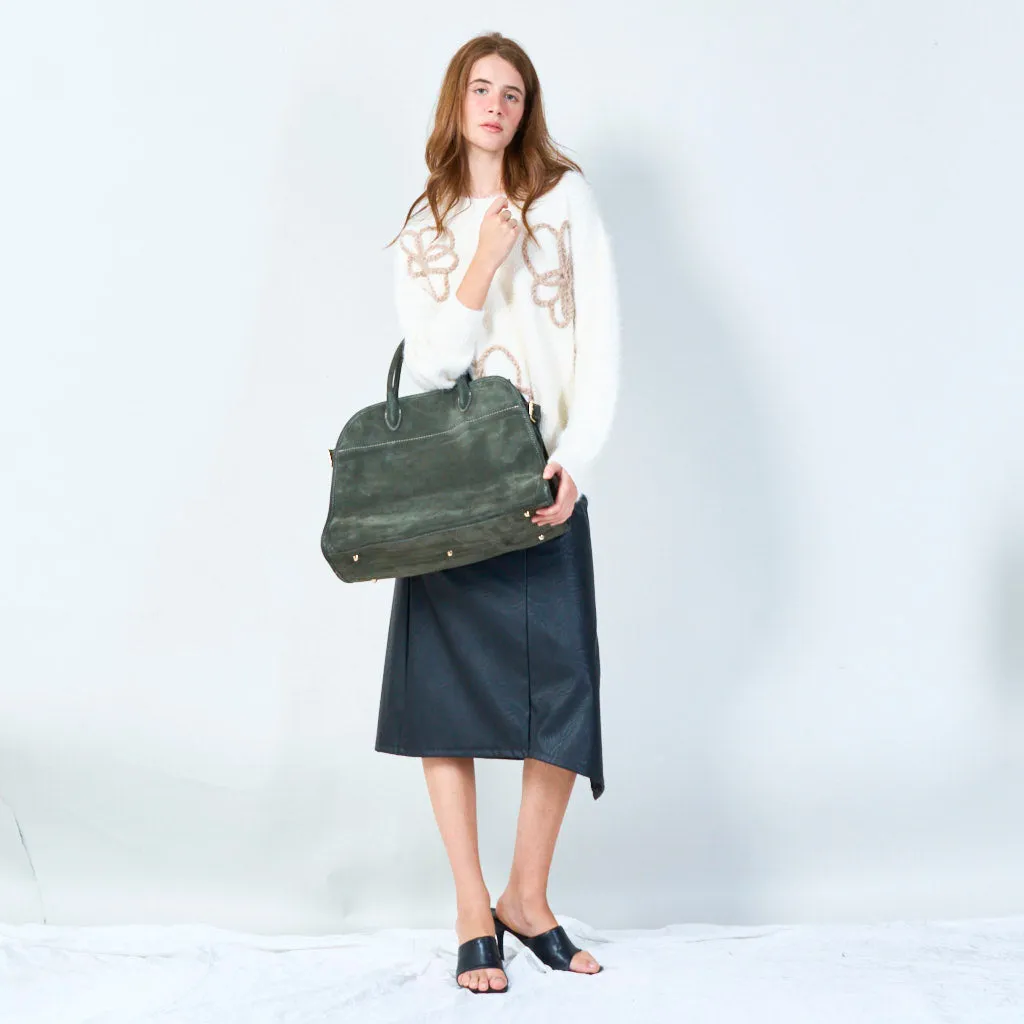 Elegant structured handbag with sturdy handles wholesale