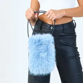Faux fur pouch with zipper closure wholesale