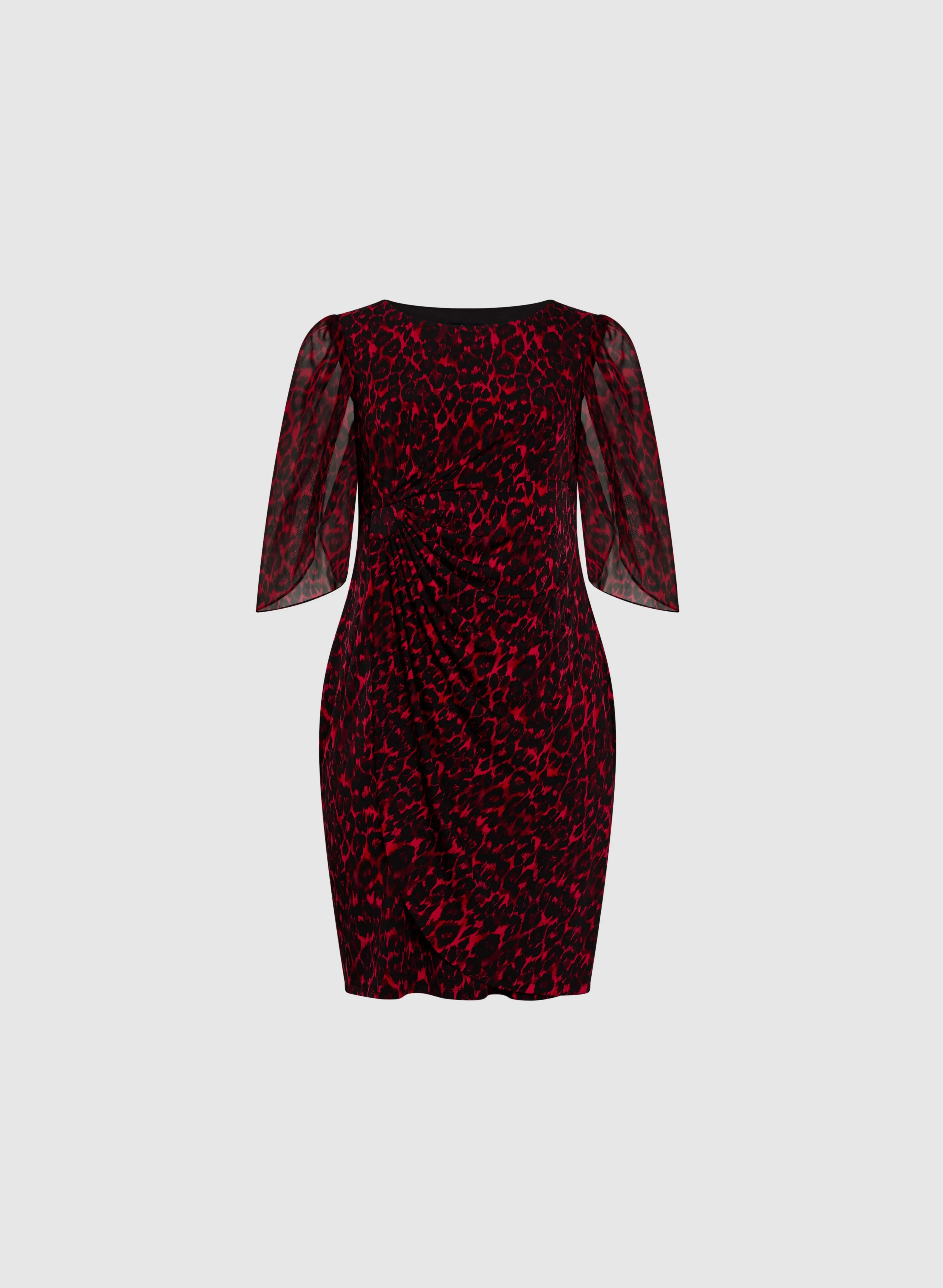 Flounced Animal Print Dress