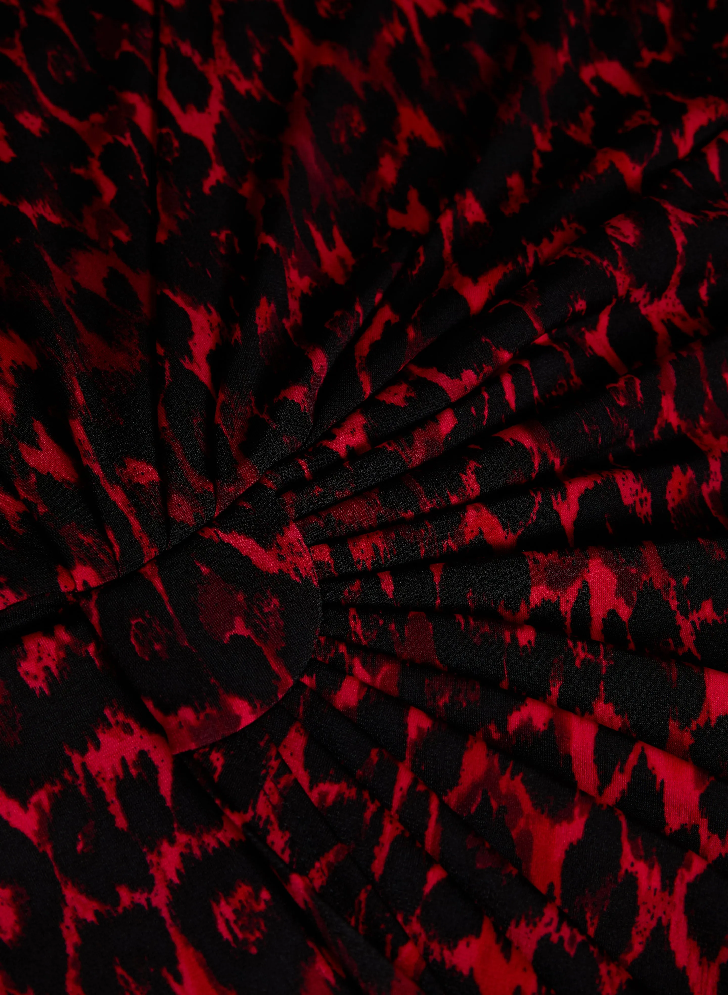Flounced Animal Print Dress