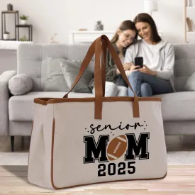 Football Mom Sports Cotton Canvas Tote Bag Gift for Football Mother Football Lover Mom Gift (FMTB1007)