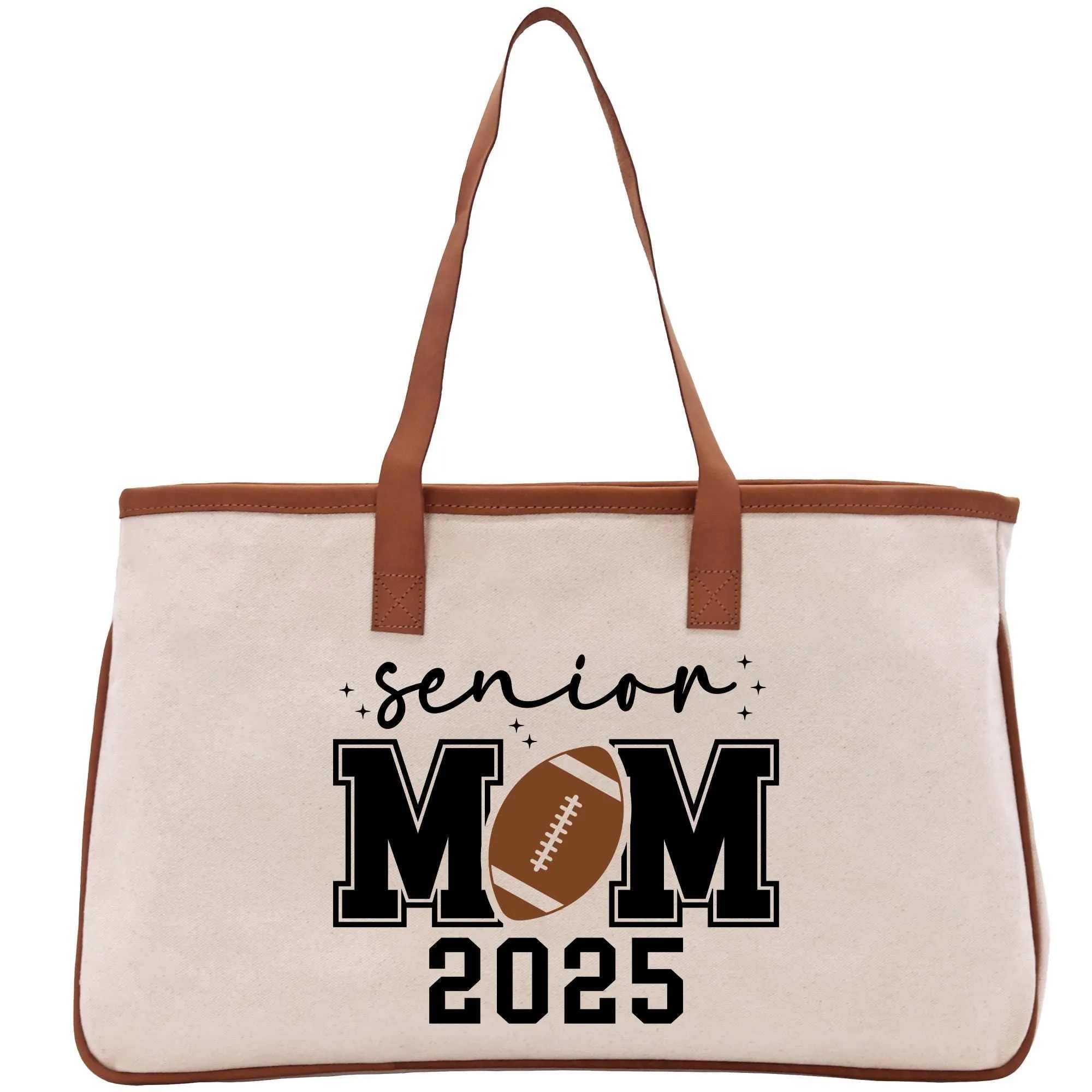Football Mom Sports Cotton Canvas Tote Bag Gift for Football Mother Football Lover Mom Gift (FMTB1007)