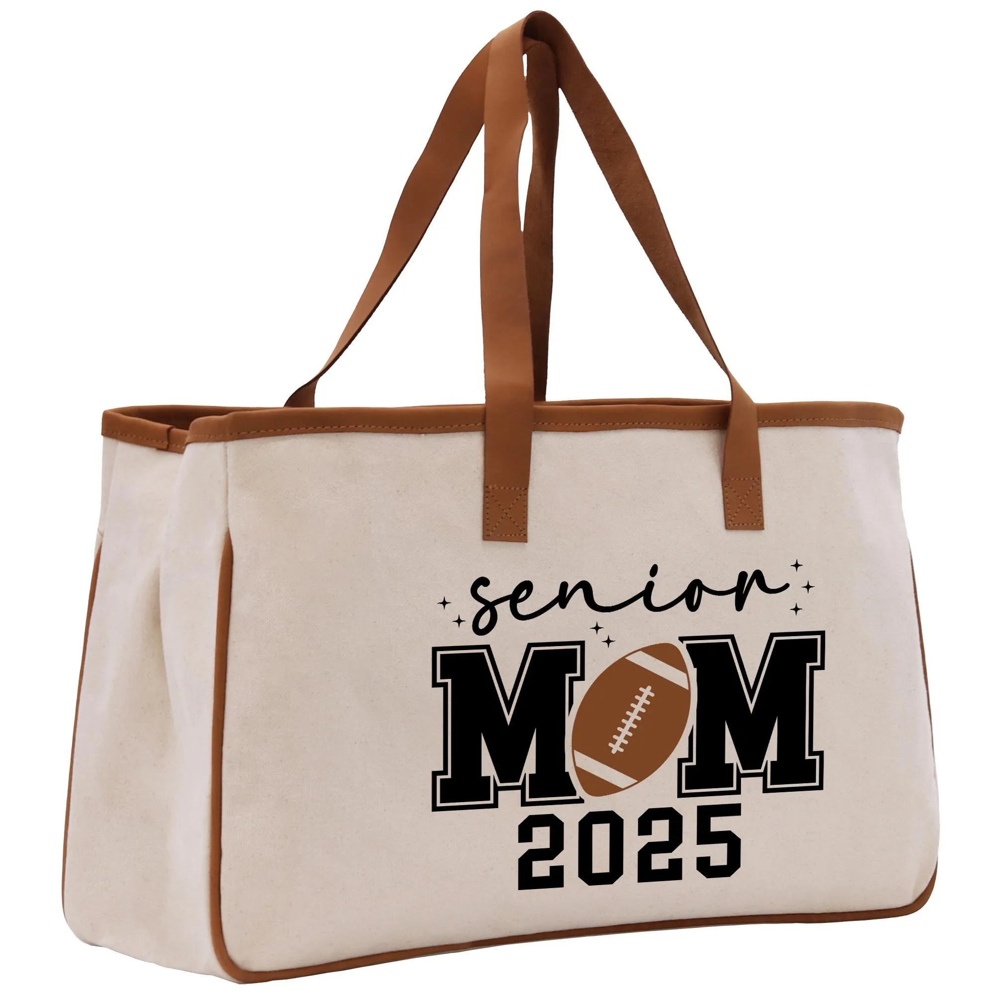 Football Mom Sports Cotton Canvas Tote Bag Gift for Football Mother Football Lover Mom Gift (FMTB1007)