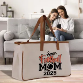 Football Mom Sports Cotton Canvas Tote Bag Gift for Football Mother Football Lover Mom Gift (FMTB1010)