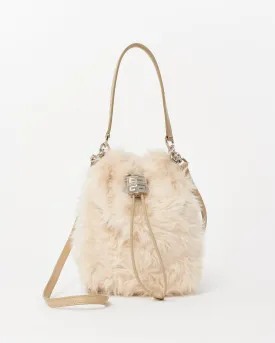 Givenchy Cream 4G Light Faux Fur Bucket Bag