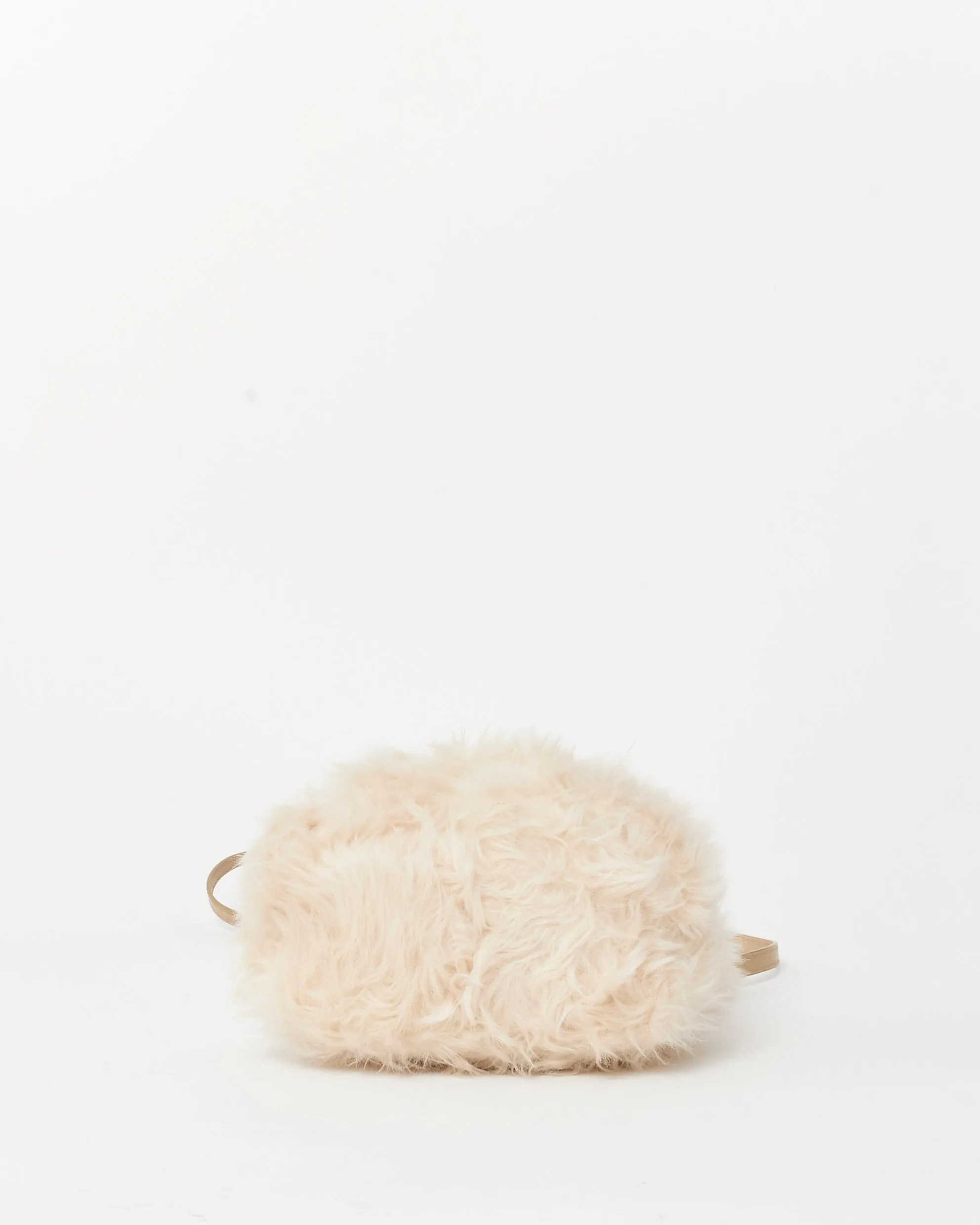 Givenchy Cream 4G Light Faux Fur Bucket Bag