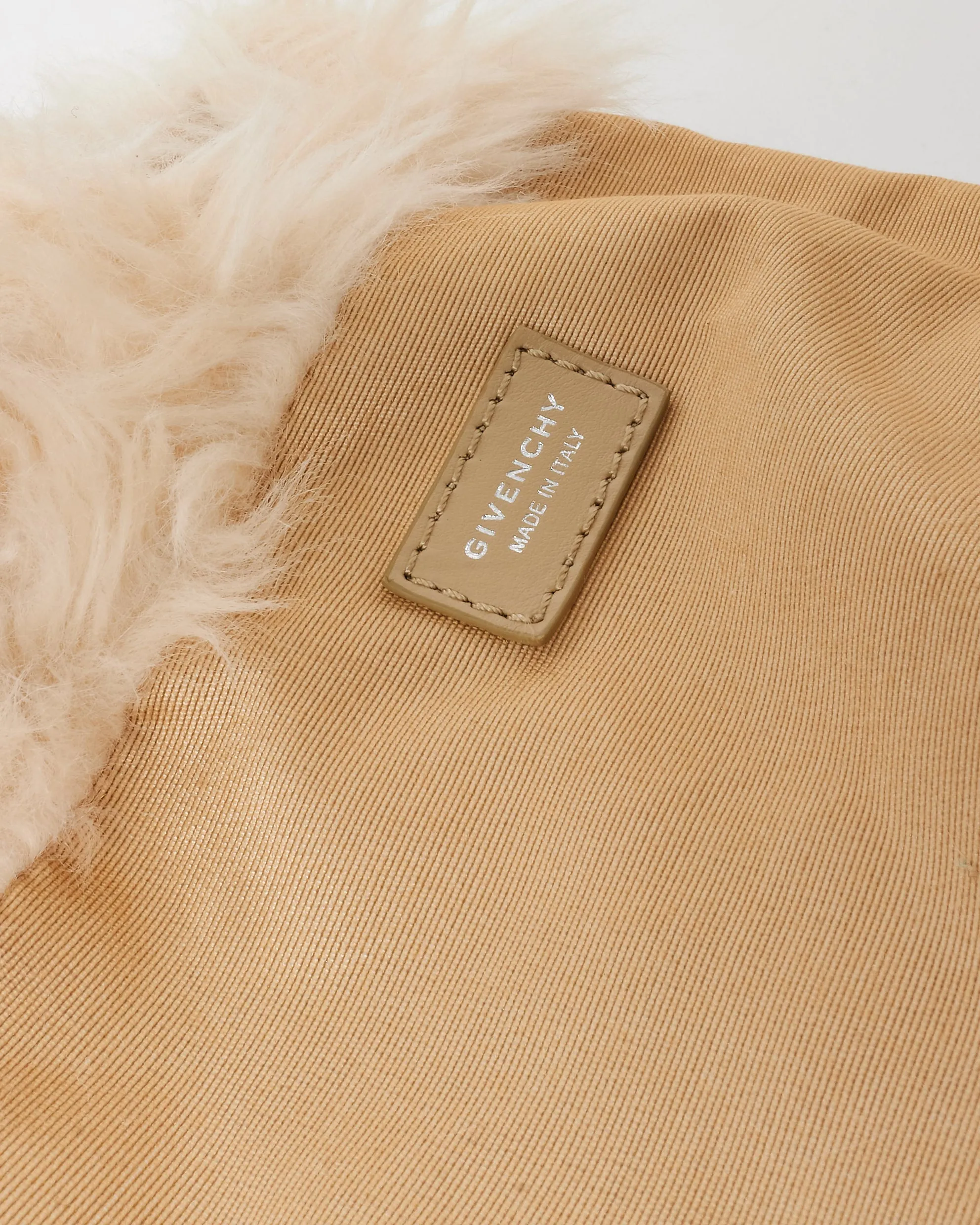 Givenchy Cream 4G Light Faux Fur Bucket Bag