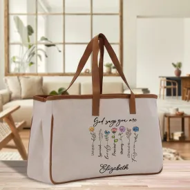 God Say You Are Unique Special Lovely Personalized Name Religious Cotton Canvas Tote Bag For Women Custom Religious Gifts Church Tote Bag