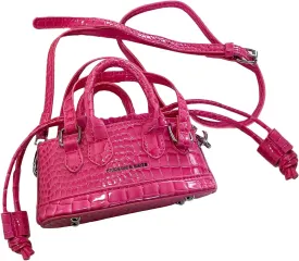 GORGLITTER Women's Small Crossbody Bag Metallic Crocodile Print Double Handle Satchel Bag Purse