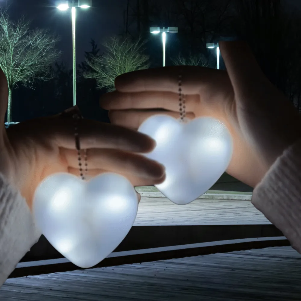 Heart or Round Shaped LED Purse Light