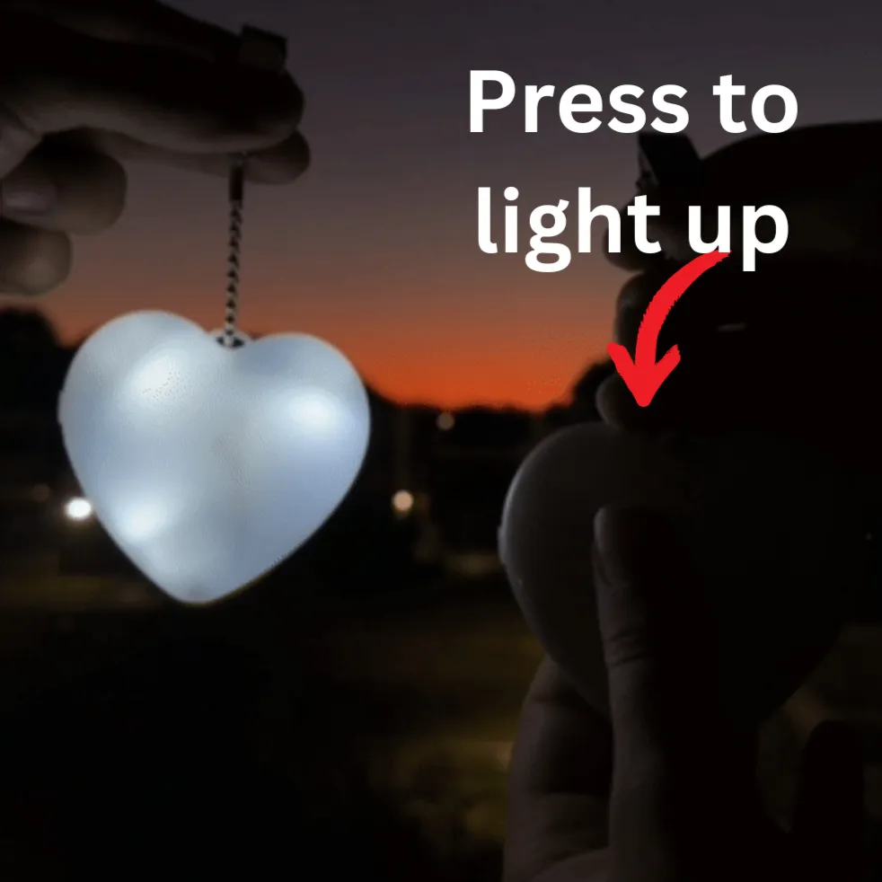 Heart or Round Shaped LED Purse Light