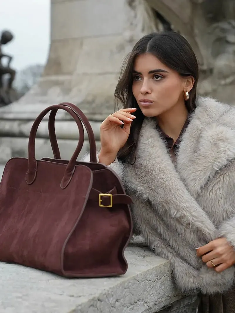 Henna | Luxe Suede Tote Bag with Timeless Elegance