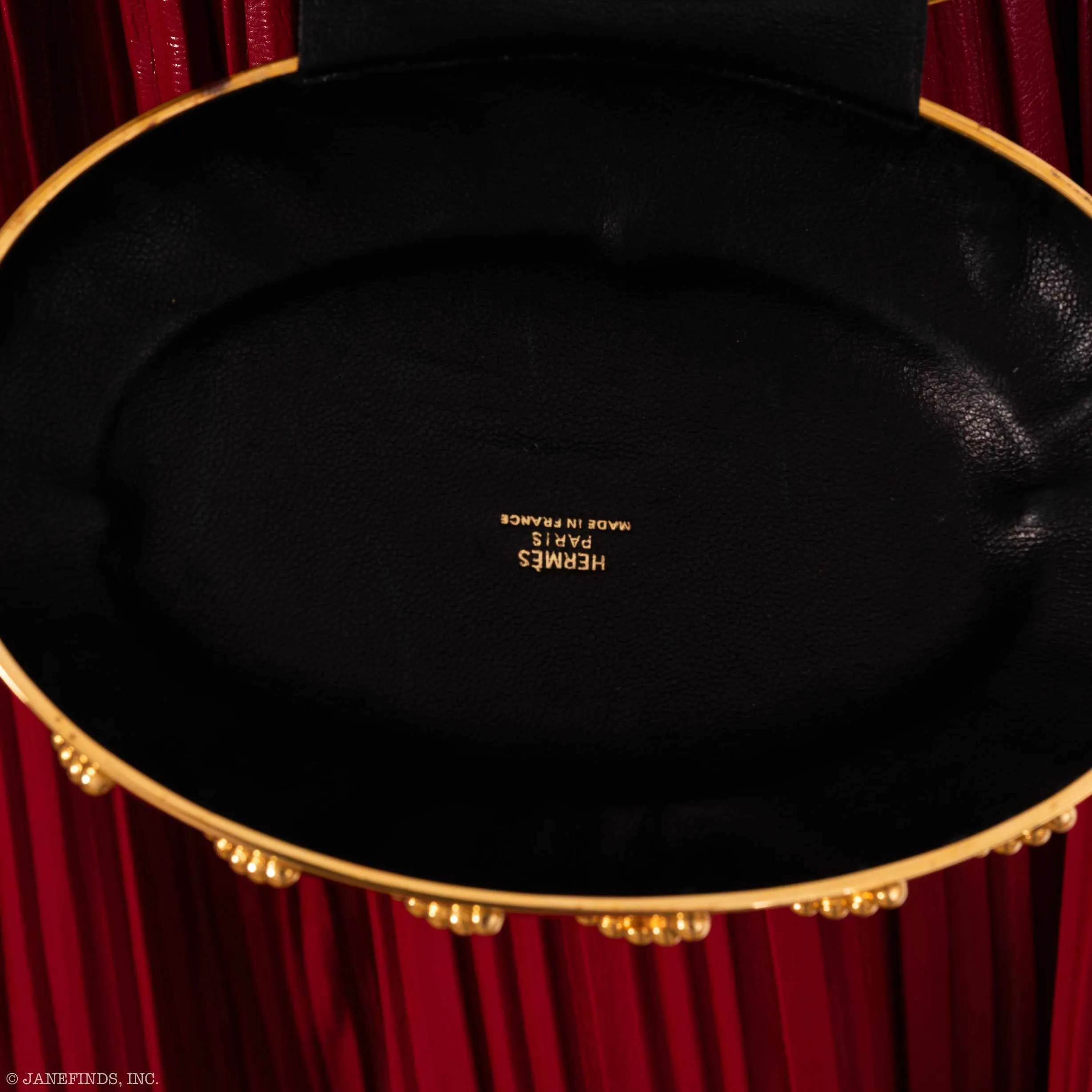 Hermès Oursin Evening Bag Black Doblis Suede Gold Hardware Vintage