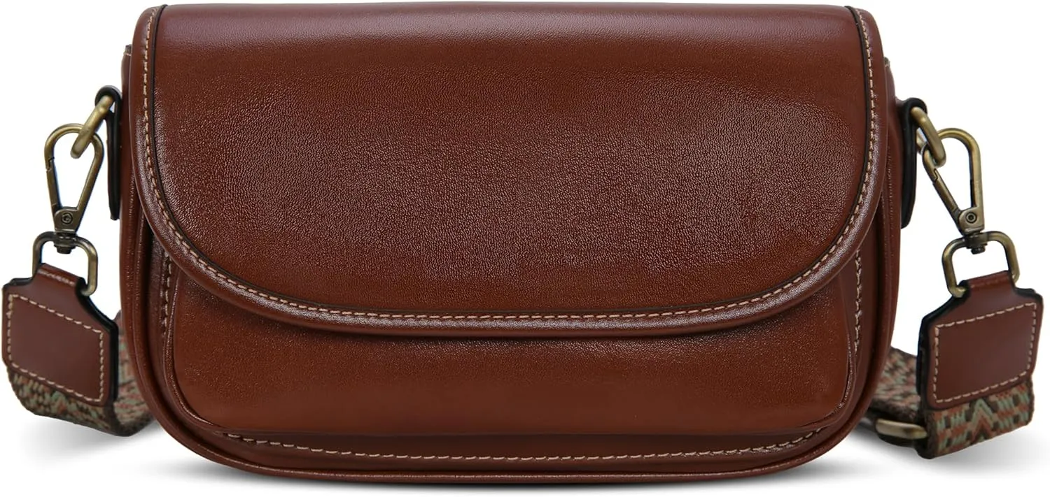 HESHE Leather Crossbody Bags for Women Trendy Shoulder Bag with Guitar Strap Stylish Ladies Purses Satchel Handbags Travel