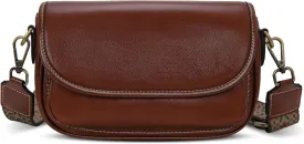 HESHE Leather Crossbody Bags for Women Trendy Shoulder Bag with Guitar Strap Stylish Ladies Purses Satchel Handbags Travel