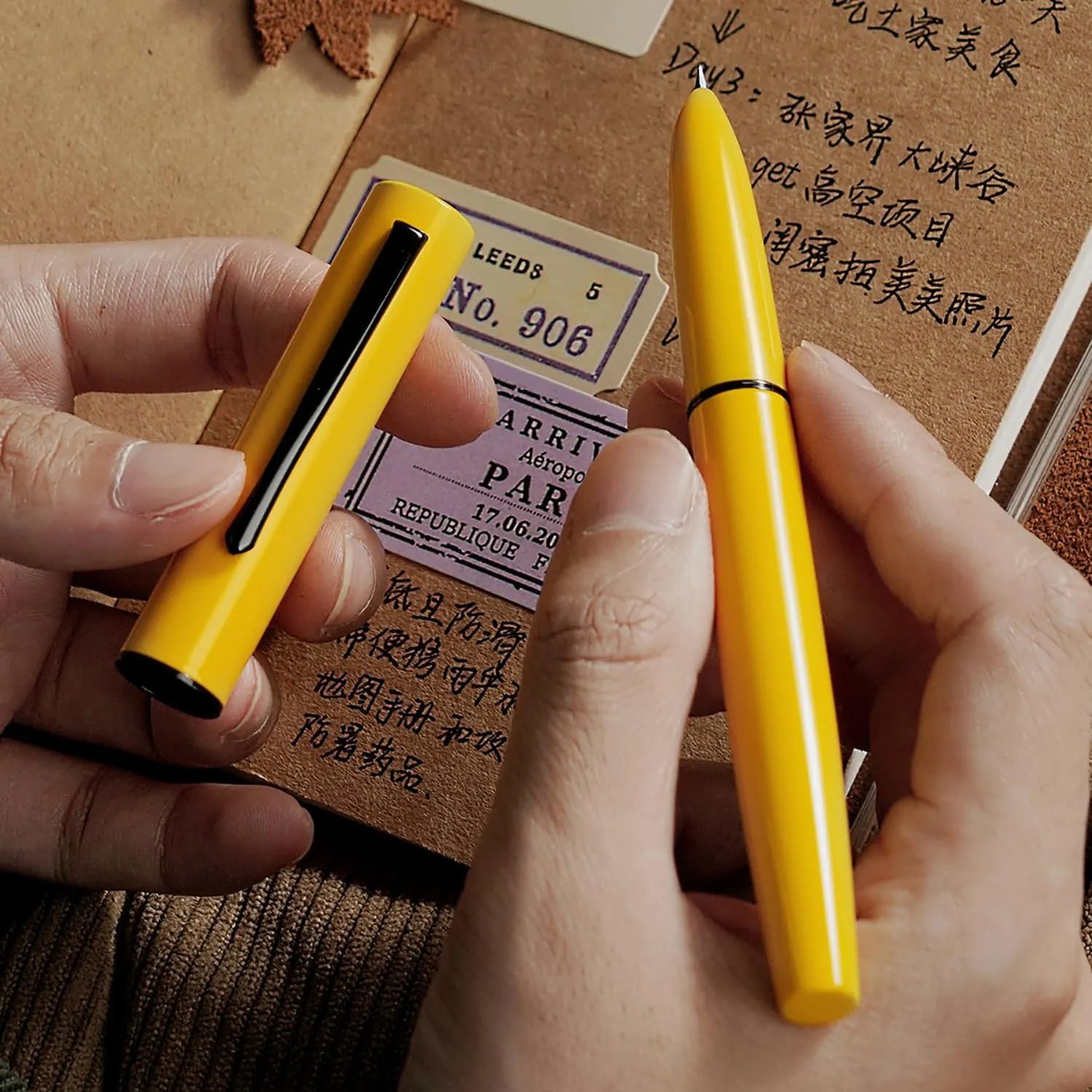 Hongdian C1 Fountain Pen Extra Fine Nib, Dark Green & Classic Retro Design Metal Pen with Ink Converter