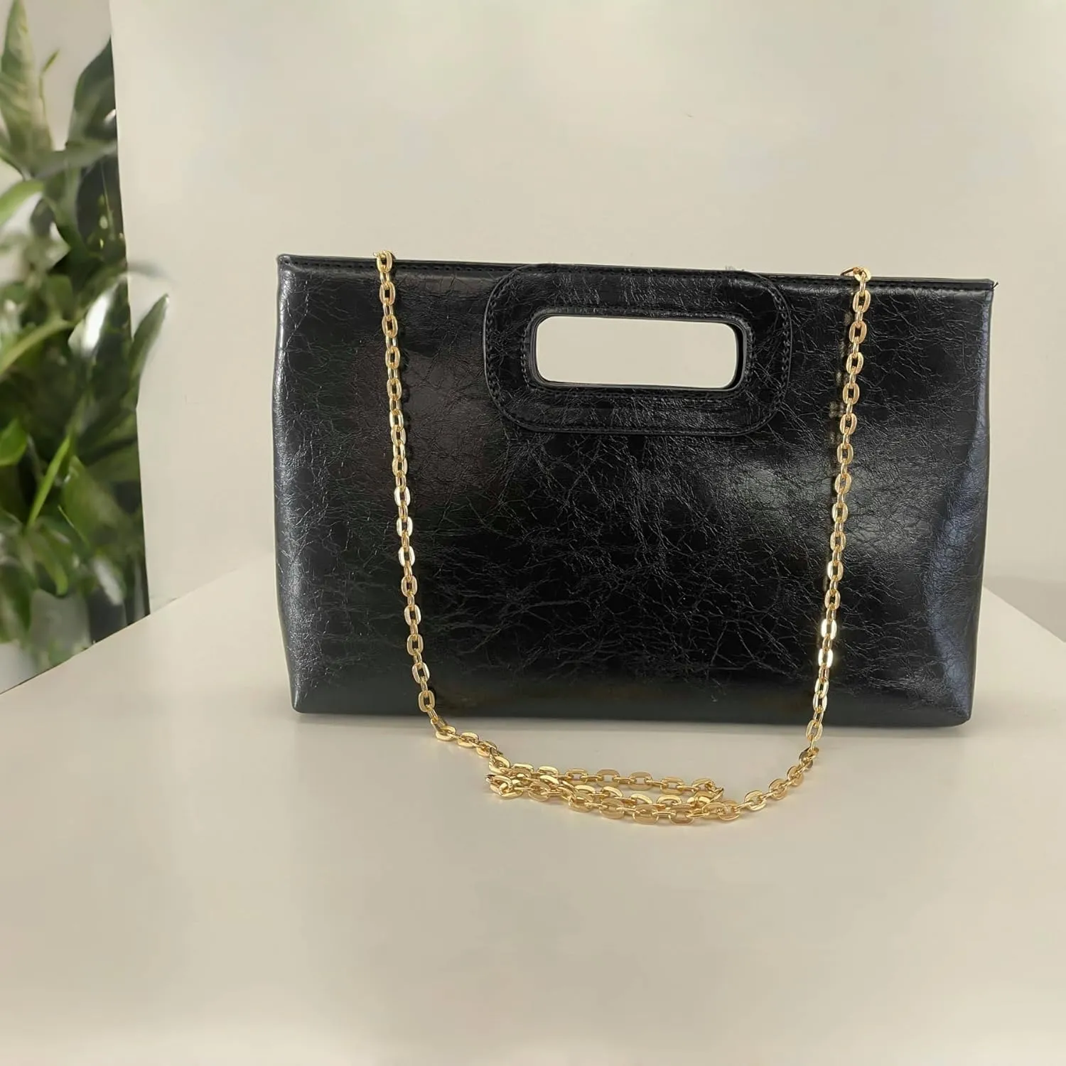IAMUHI Women's Woven Faux Leather Evening Handbag Clutch Chain Crossbody Bag Small Satchel Tote Purse Prom Bridal Purse