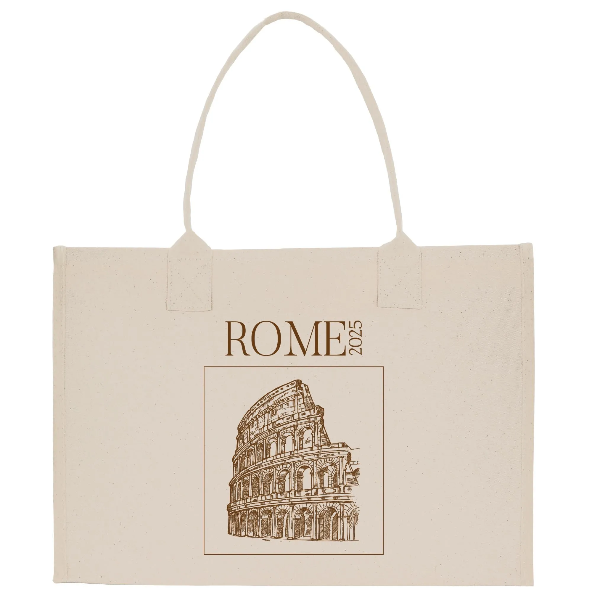 Italy Cotton Canvas Travel Tote Bag Rome Landmarks Tote Rome Traveler Tote Bag Amalfi Coast Italy Souvenir Gift Italy Lover Gift (TRVT1002)