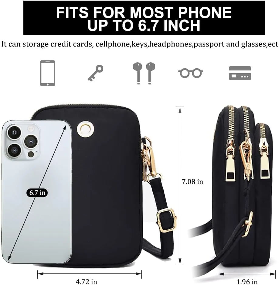 JANKS Small Crossbody Bag for Women Mini Cell Phone Bag Travel Pouch Wallet Purses Adjustable Over Shoulder Strap