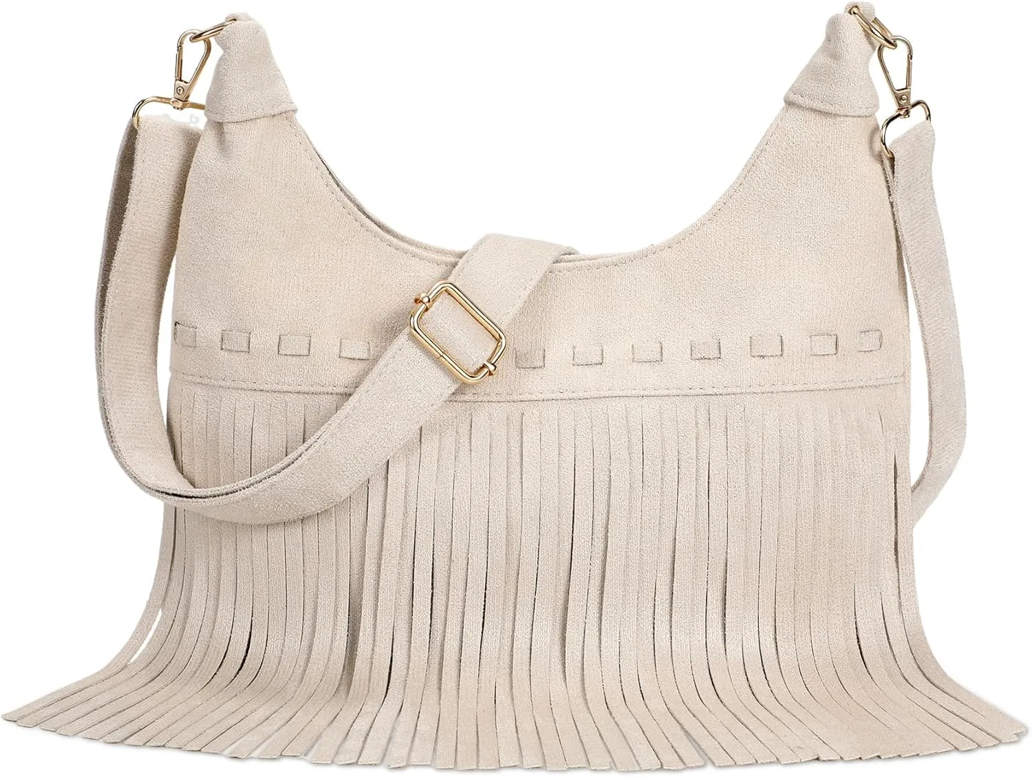 JASGOOD Fringe Purse Western Cowgirl Boho Bags Women Tassel Crossbody Bag Vintage Suede Leather Shoulder Tote