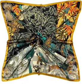 Julunar Silk Like Head Scarf for Women - Satin Large Hair Scarves - 35" Square Silk Hair Wrap for Sleeping with Gift Packed