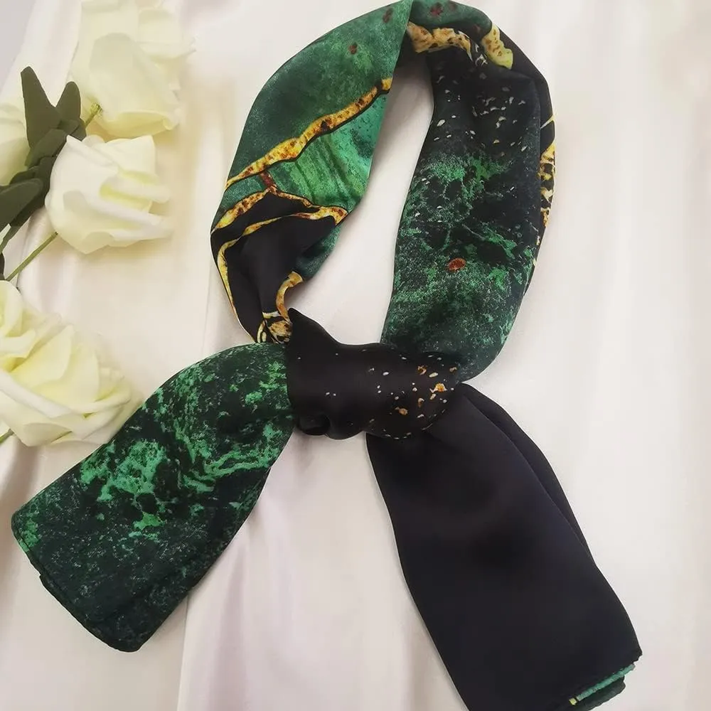 Julunar Silk Like Head Scarf for Women - Satin Large Hair Scarves - 35" Square Silk Hair Wrap for Sleeping with Gift Packed