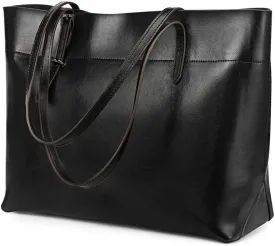 Kattee Vintage Genuine Leather Tote Shoulder Bag for Women Satchel Handbag with Top Handles