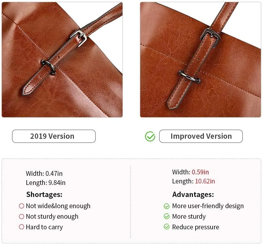 Kattee Vintage Genuine Leather Tote Shoulder Bag for Women Satchel Handbag with Top Handles