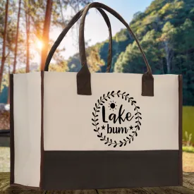 Lake Bum Cotton Canvas Chic Tote Bag Lake Lover Gift Tote Bag Laker Tote Outdoor Tote Weekender Tote Camper Tote Multipurpose Tote