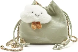 LAORENTOU Suede Designer Crossbody Bag for Women, Bucket Style Shoulder Bag for Ladies, Medium Size Purse with Chain Strap