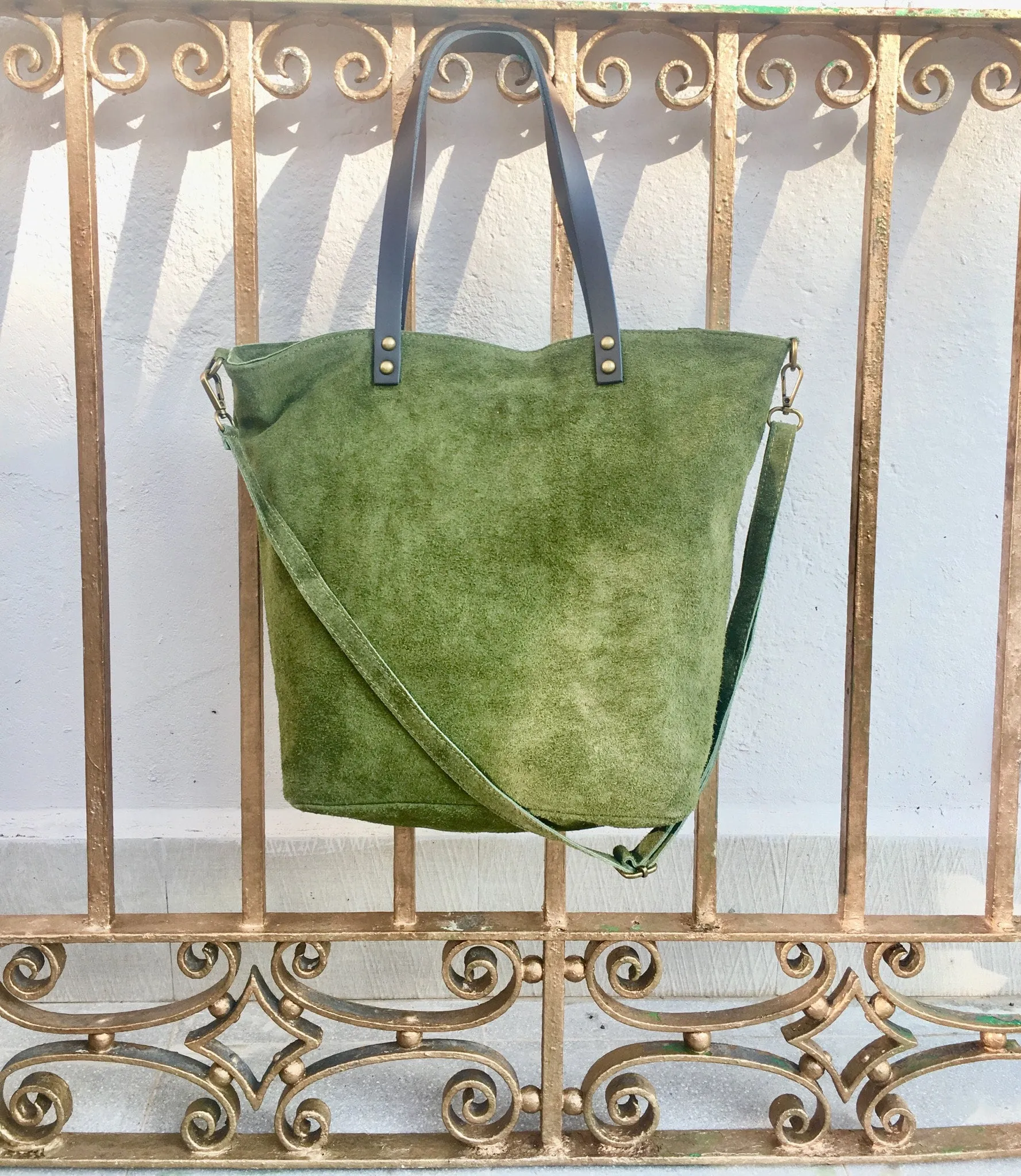 Large TOTE leather bag in light GRAY. Soft natural suede bag.  Genuine leather shopper.  Laptop or book  bag in suede.  Large crossbody bag.
