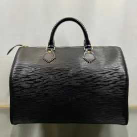 LOUIS VUITTON Speedy 30 Black Epi Leather Satchel Bag