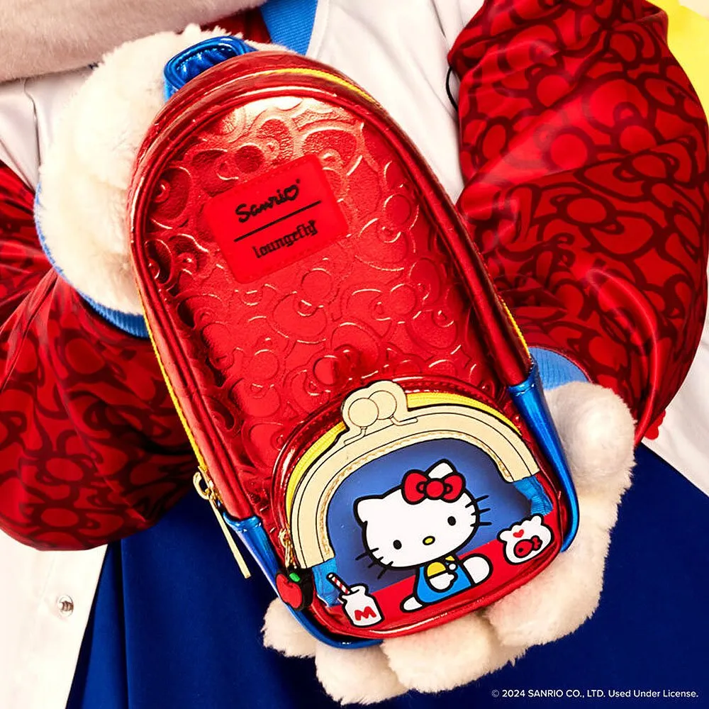 Loungefly x Sanrio Hello Kitty 50th Anniversary Coin Bag Metallic Stationery Mini Backpack Pencil Case