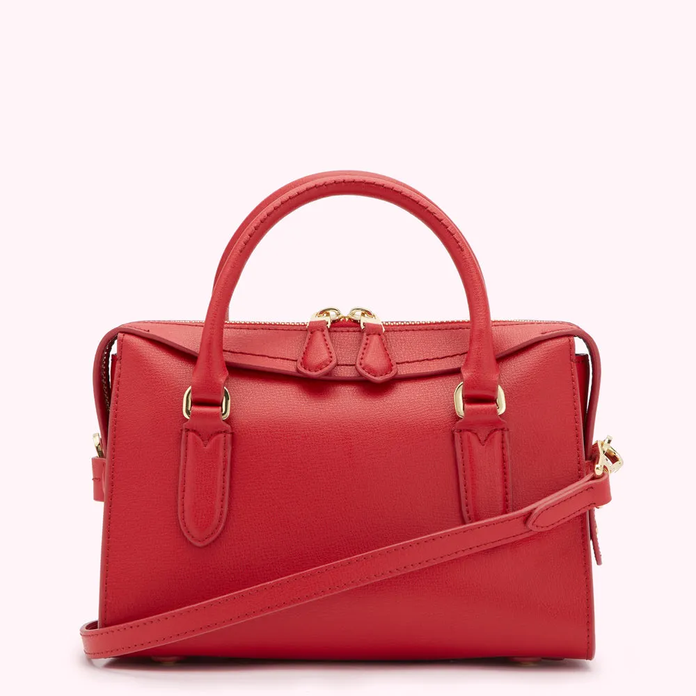 LULU RED LEATHER SMALL DYLAN HANDBAG