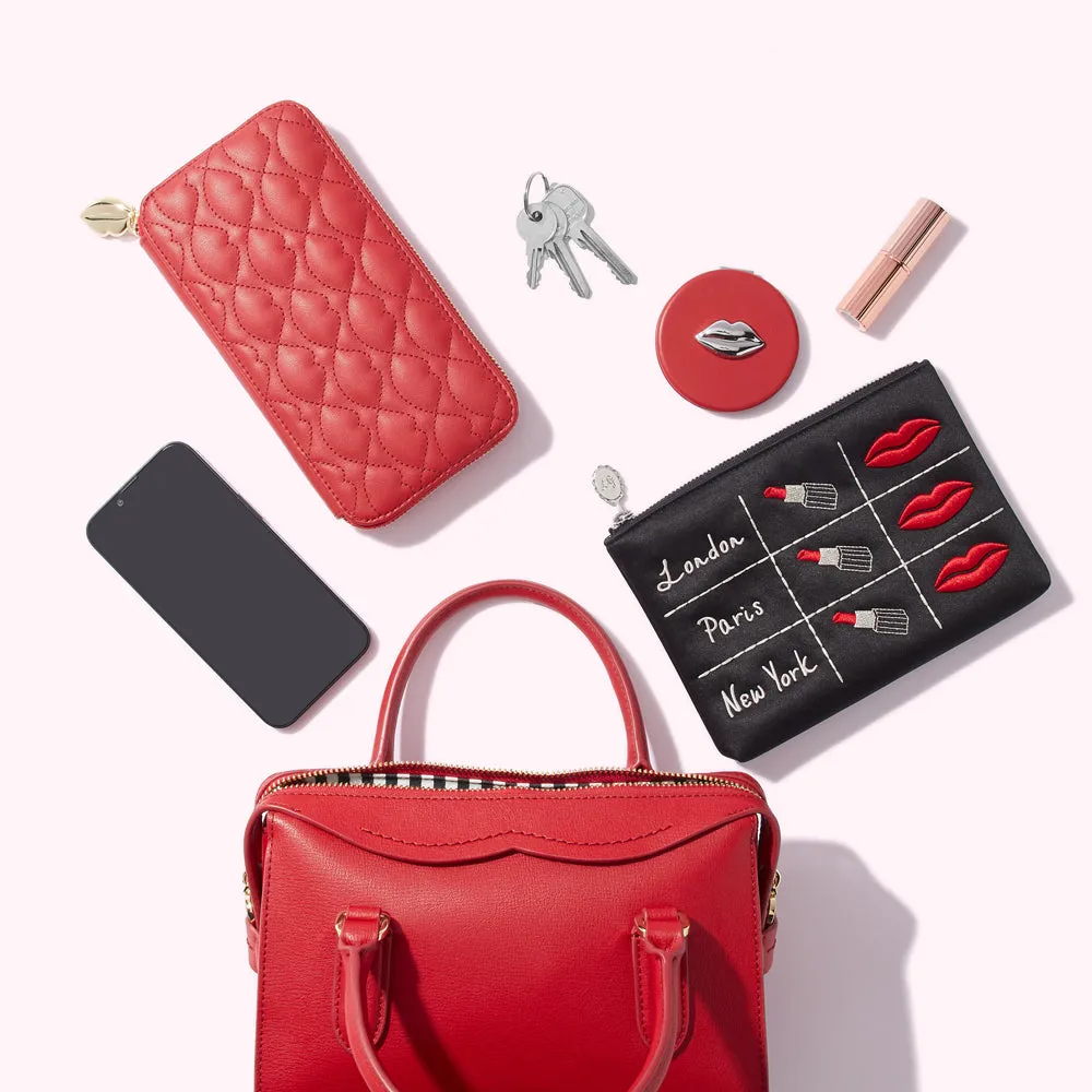 LULU RED LEATHER SMALL DYLAN HANDBAG