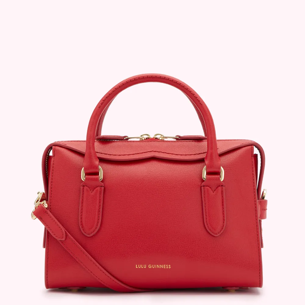 LULU RED LEATHER SMALL DYLAN HANDBAG