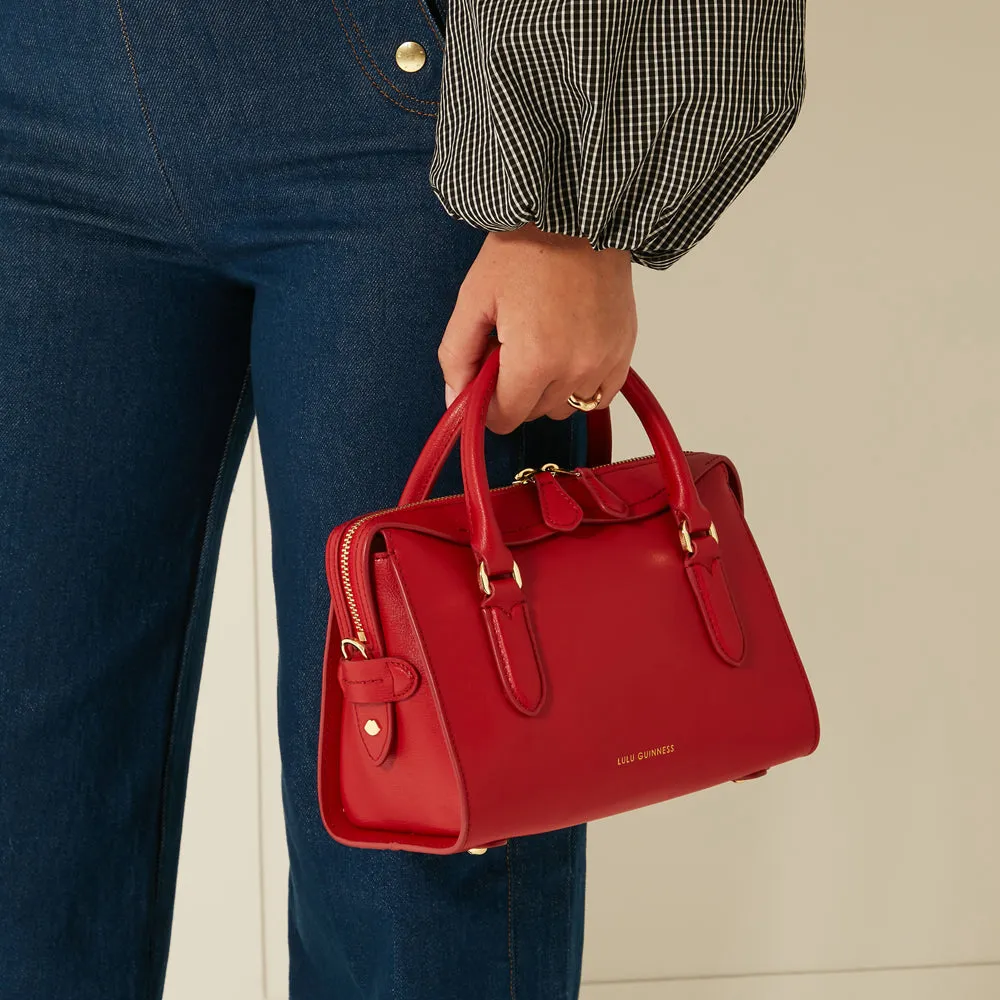 LULU RED LEATHER SMALL DYLAN HANDBAG