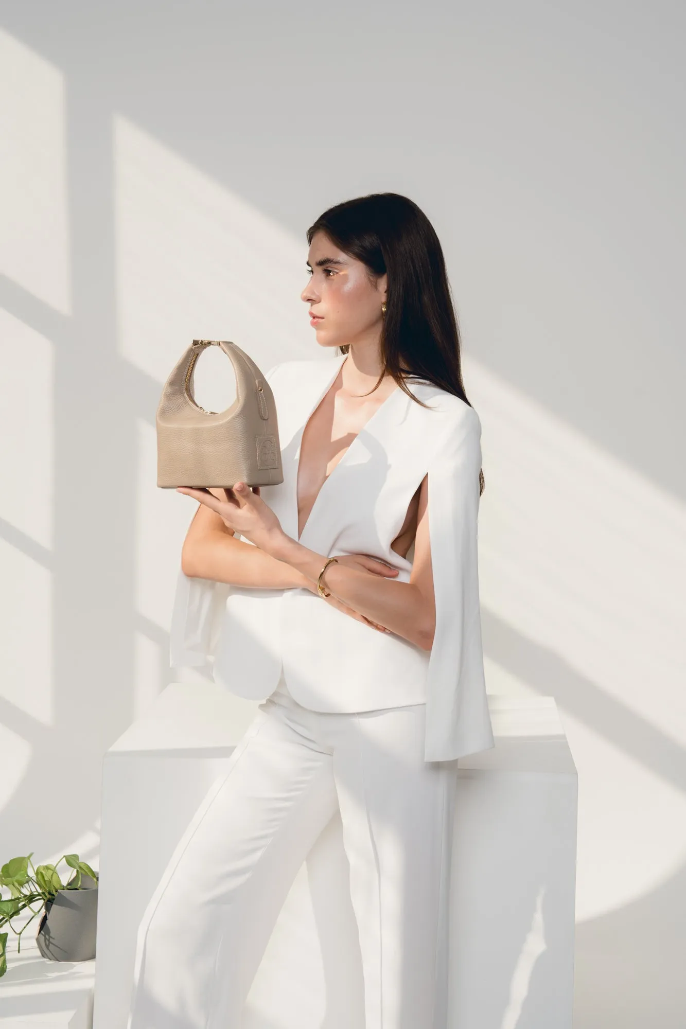 Maggie Leather Handbag - Biscotti