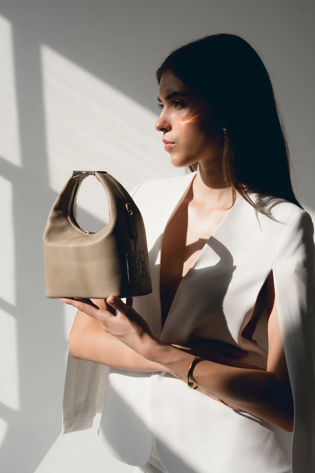 Maggie Leather Handbag - Biscotti