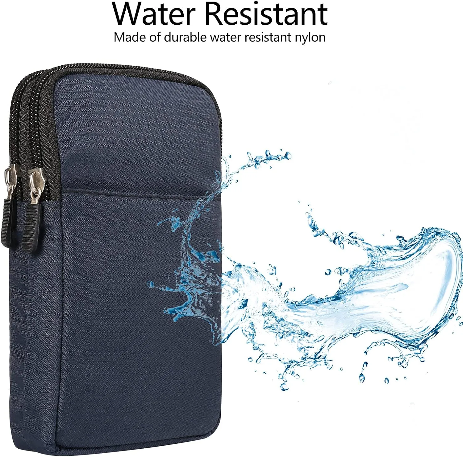 Men Nylon Cell Phone Crossbody Purse Bag Waist Pouch Compatible for Galaxy S25 Ultra S24 Ultra Note 20 S25  S24  S24 FE S23 FE A16 A35 A55 / iPhone 16 Pro Max 16 Plus/Pixel 9 Pro 8a (Blue)