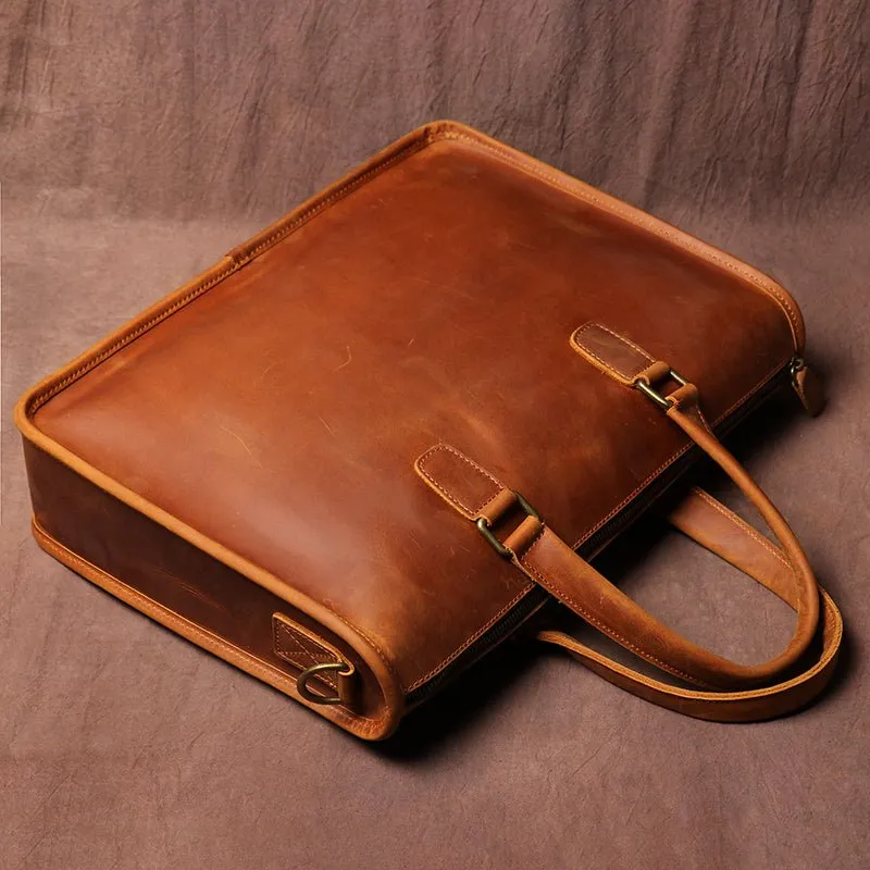 Men's Leather Briefcase Computer Shoulder Bag