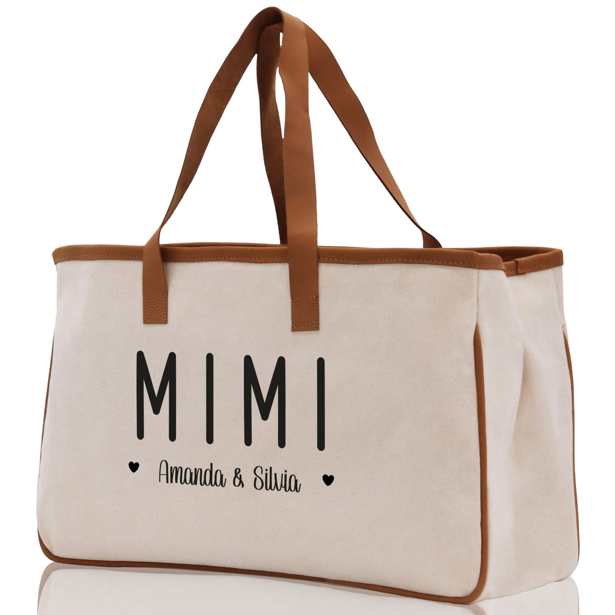 Mimi Grandchild Kids Names Custom Grandma Tote Bag Grandma's Getaway Bag Gigi Bag Personalized Grandma Gift Bag Shopping Bag Mother Day Gift