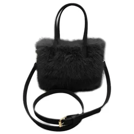 Mini Square Faux Fur Crossbody Tote Bag