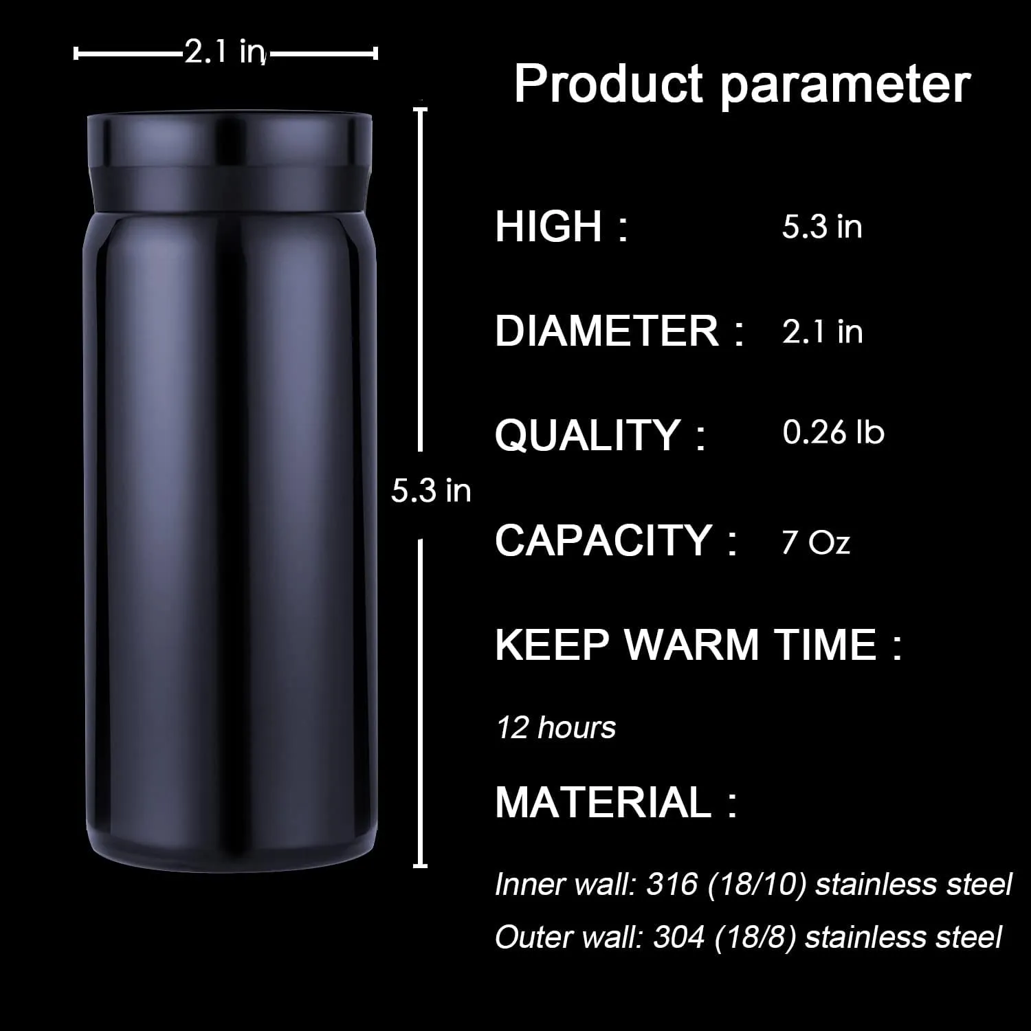 Mini Thermos   - 7 ( 198.4 ) 18/10  - , - 
