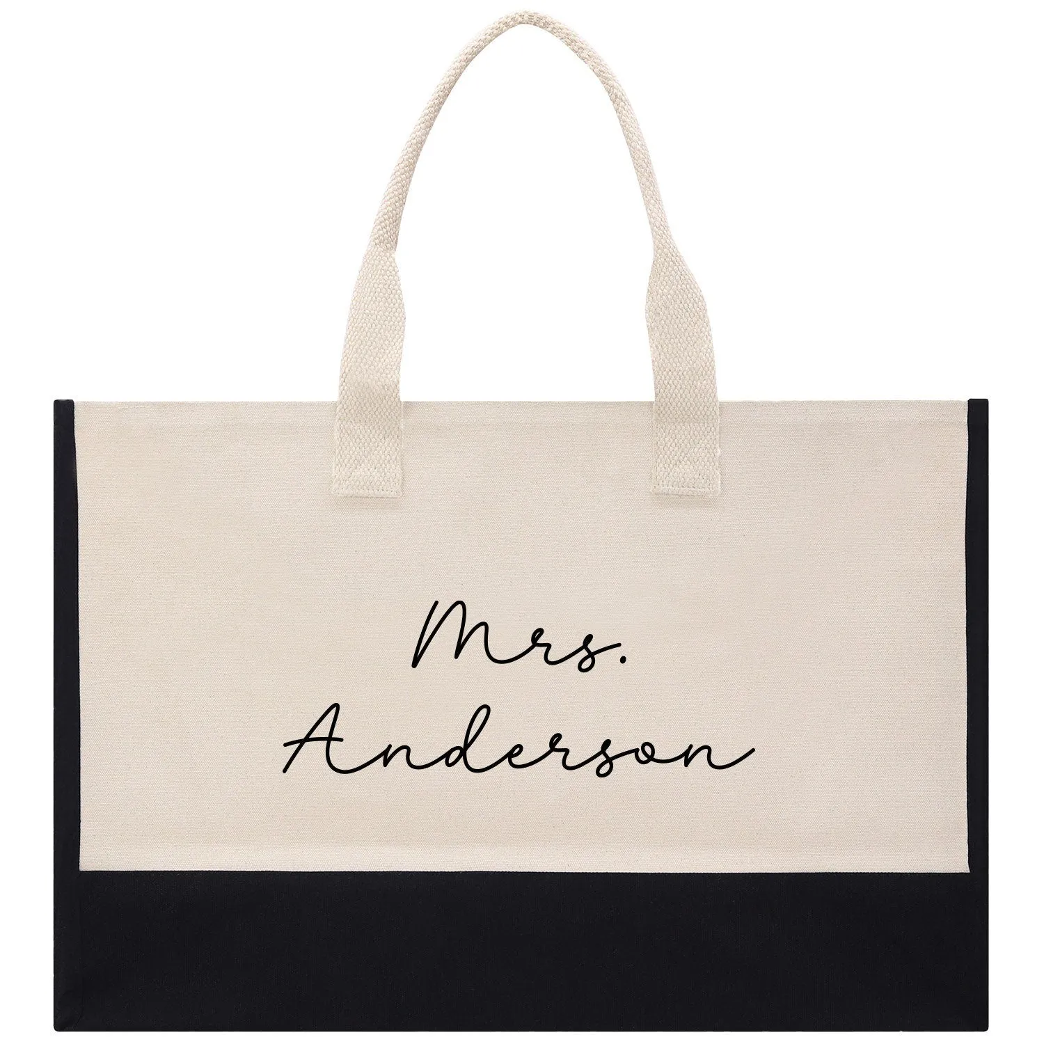 Mrs. Last Name XL Tote Bag Personalized Wedding Tote Bridal Shower Gift Honeymoon Gift Custom Wedding Gift Bridesmaid Gift (WTB1006)