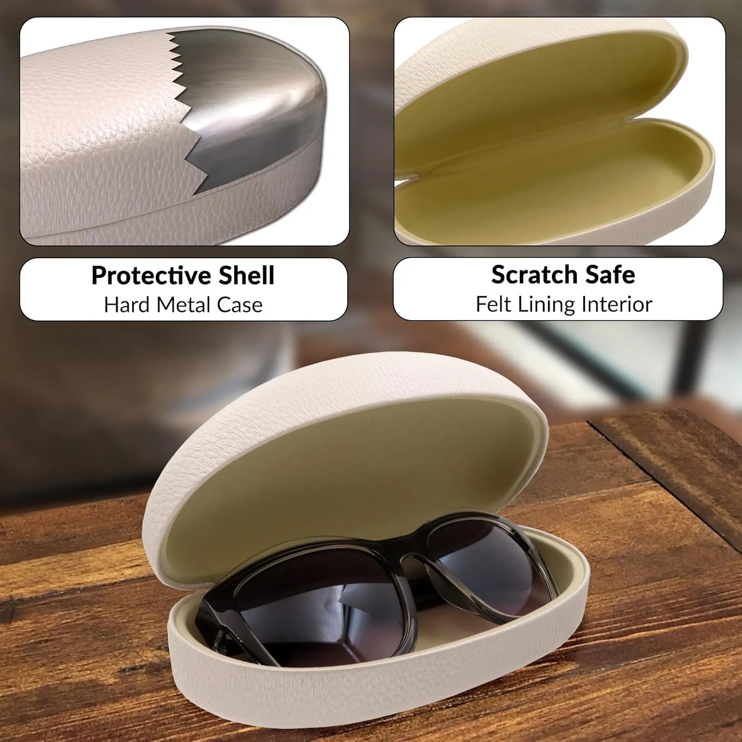 MyEyeglassCase Hard Sunglasses case - Women Glasses Case Holder - Large Durable Eyeglass Case Hard Shell with Pouch & Cloth