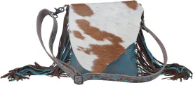 Myra Bag Brown Dapples Conceal Carry Fringe Crossbody Bag S-3963