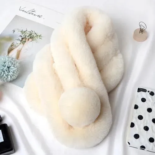 New Faux Fur Rabbit Scarf