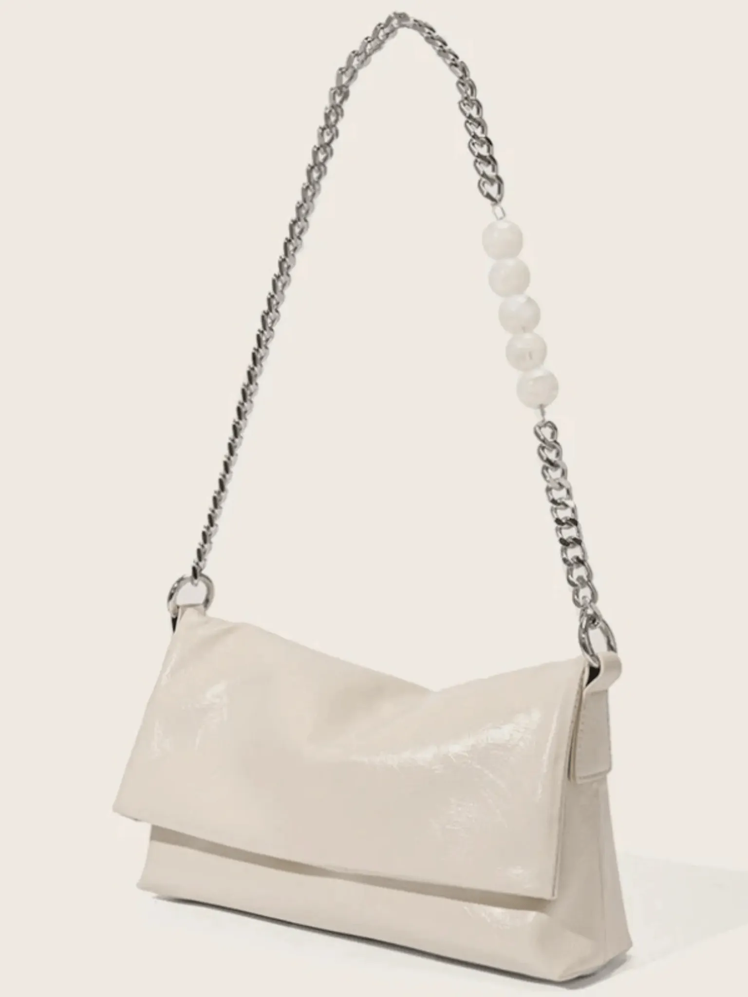 Noelle | Sleek Shoulder Bag with Chain and Pearl Detail